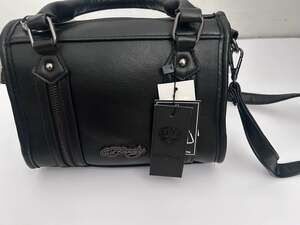 NWT Ed Hardy Vegan Leather Mini Satchel Bag Skull Zipper Pull Adjustable Strap